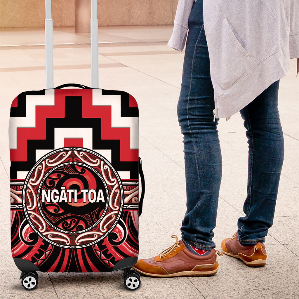 Aotearoa Ngati Toa Luggage Cover Maori Iwi Poutama Puhoro Tattoo LT14 Red - Polynesian Pride