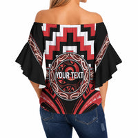 Aotearoa Ngati Toa Personalised Off Shoulder Wrap Waist Top Maori Iwi Poutama Puhoro Tattoo LT14 - Polynesian Pride