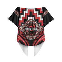 Aotearoa Ngati Toa Personalised Off Shoulder Wrap Waist Top Maori Iwi Poutama Puhoro Tattoo LT14 - Polynesian Pride