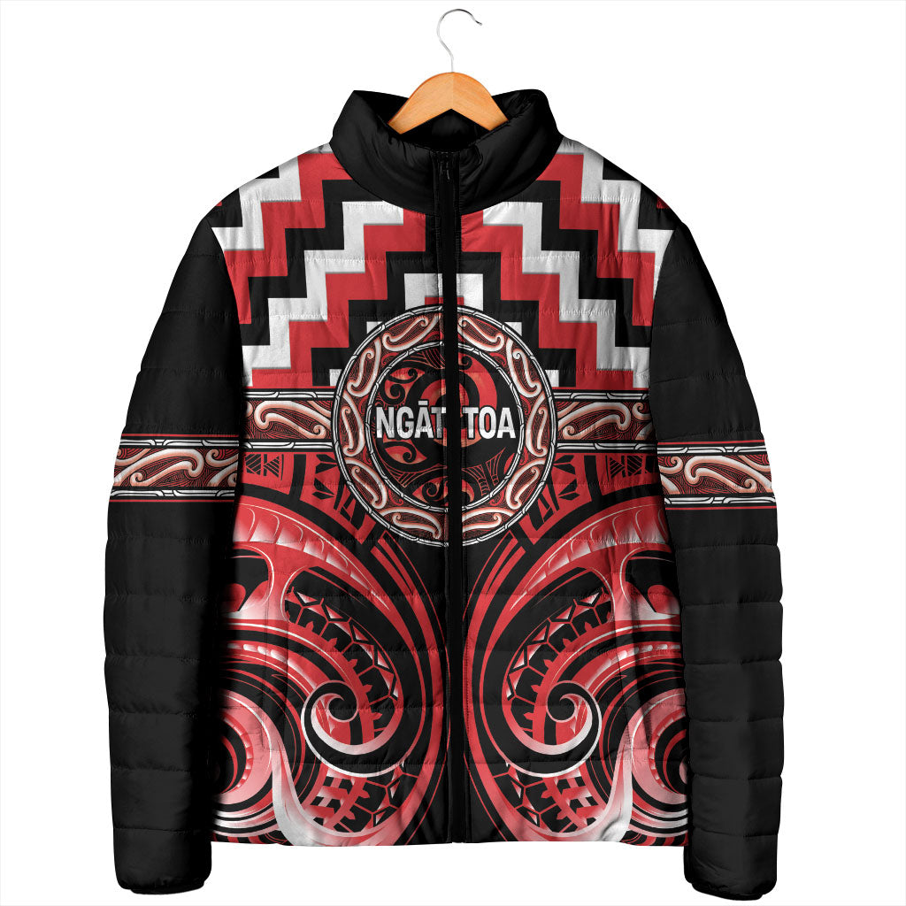 Aotearoa Ngati Toa Personalised Padded Jacket Maori Iwi Poutama Puhoro Tattoo LT14 - Polynesian Pride
