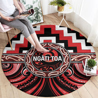 Aotearoa Ngati Toa Round Carpet Maori Iwi Poutama Puhoro Tattoo LT14 - Polynesian Pride