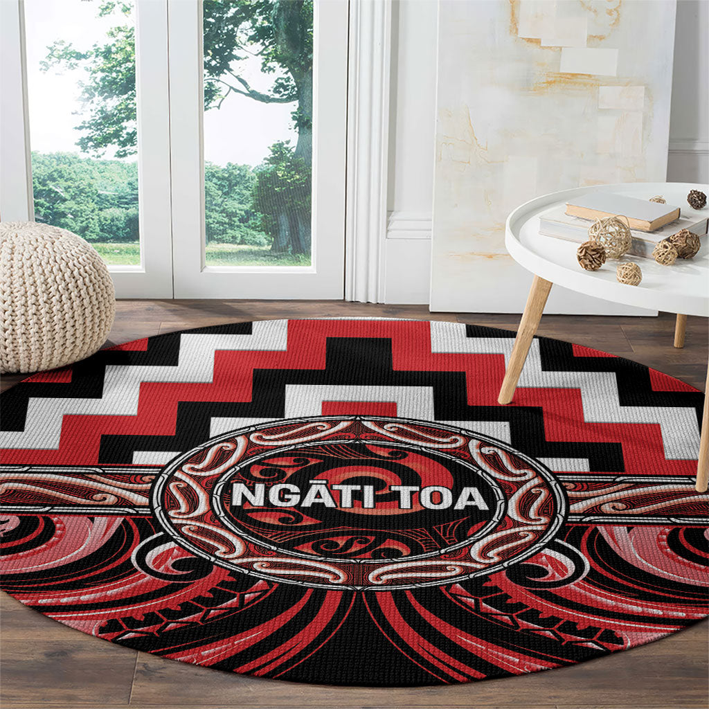 Aotearoa Ngati Toa Round Carpet Maori Iwi Poutama Puhoro Tattoo LT14 - Polynesian Pride