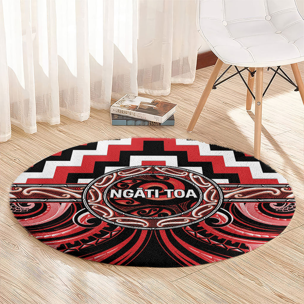 Aotearoa Ngati Toa Round Carpet Maori Iwi Poutama Puhoro Tattoo LT14 - Polynesian Pride