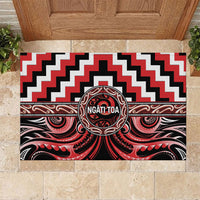 Aotearoa Ngati Toa Rubber Doormat Maori Iwi Poutama Puhoro Tattoo LT14 Red - Polynesian Pride