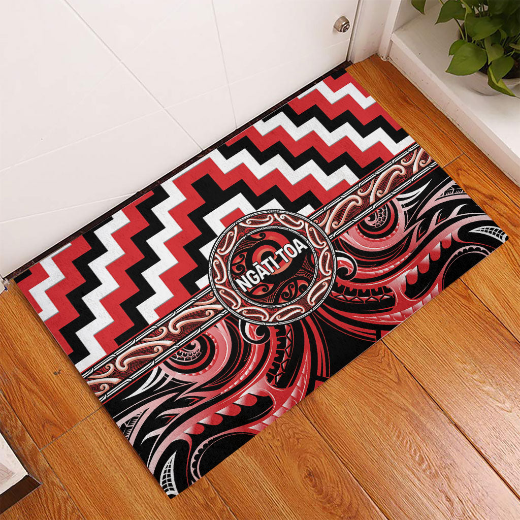 Aotearoa Ngati Toa Rubber Doormat Maori Iwi Poutama Puhoro Tattoo LT14 - Polynesian Pride