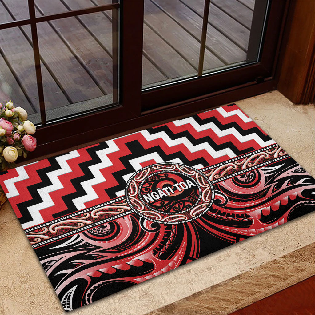 Aotearoa Ngati Toa Rubber Doormat Maori Iwi Poutama Puhoro Tattoo LT14 - Polynesian Pride