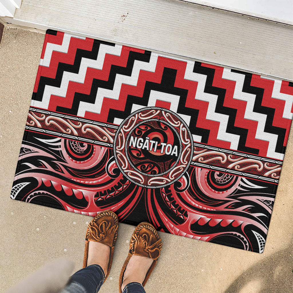 Aotearoa Ngati Toa Rubber Doormat Maori Iwi Poutama Puhoro Tattoo LT14 - Polynesian Pride