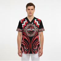 Aotearoa Ngati Toa Personalised Scrub Top Maori Iwi Poutama Puhoro Tattoo LT14 - Polynesian Pride