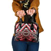Aotearoa Ngati Toa Shoulder Handbag Maori Iwi Poutama Puhoro Tattoo LT14 One Size Red - Polynesian Pride