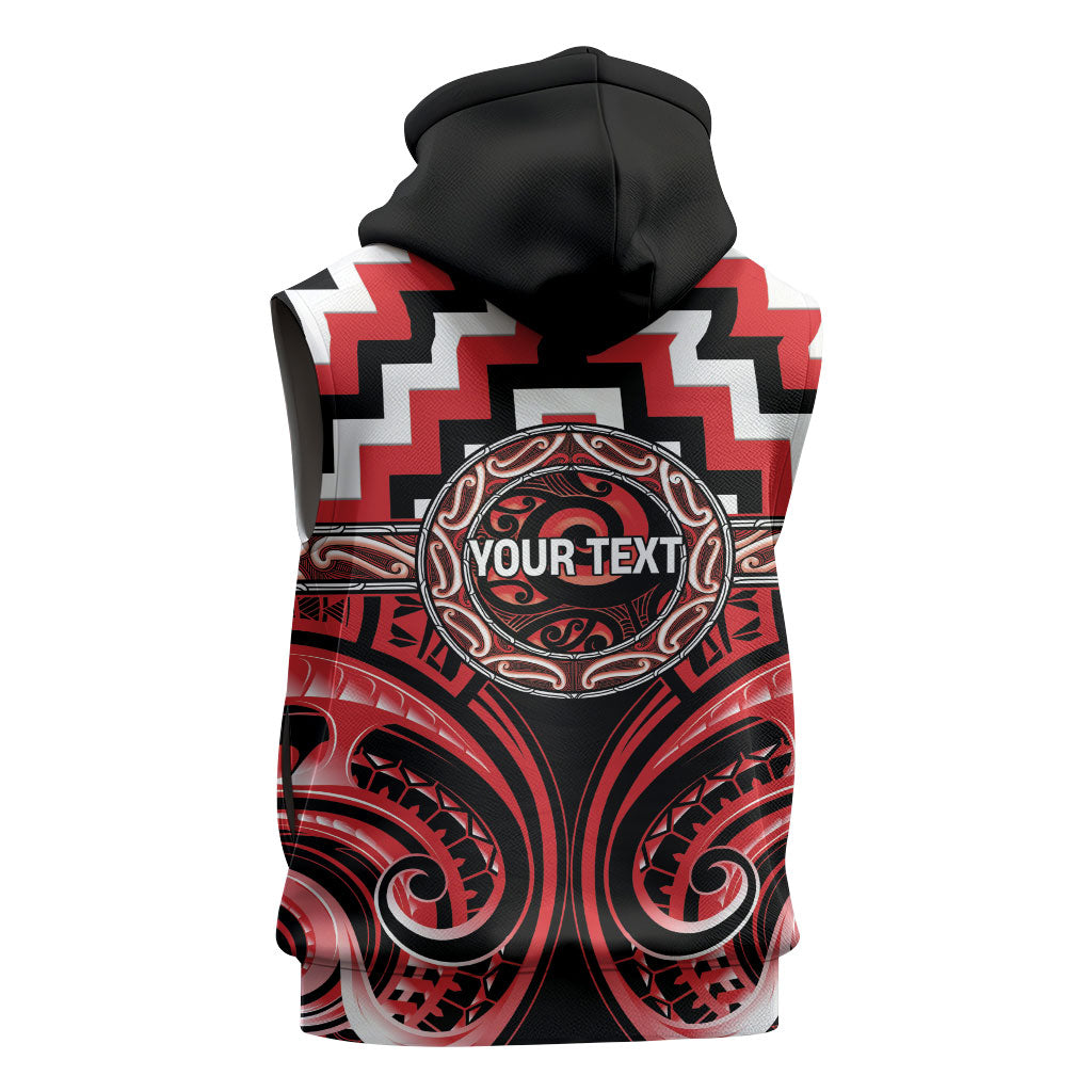 Aotearoa Ngati Toa Personalised Sleeveless Zip Hoodie Maori Iwi Poutama Puhoro Tattoo LT14 - Polynesian Pride