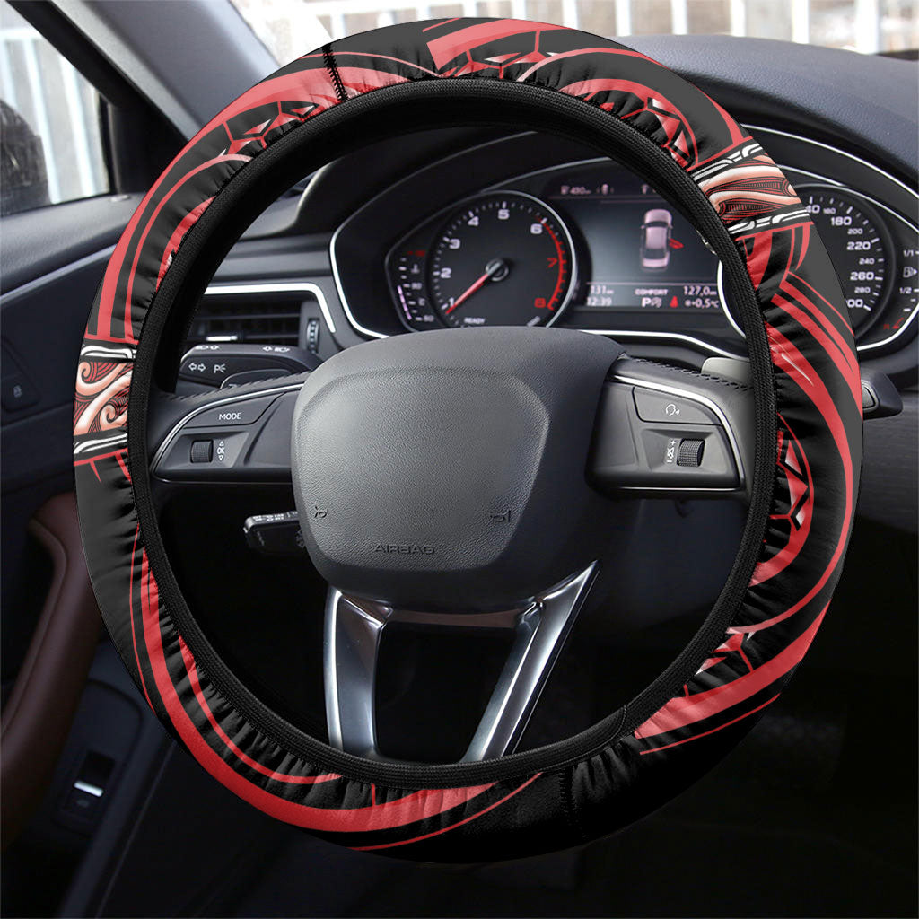 Aotearoa Ngati Toa Steering Wheel Cover Maori Iwi Poutama Puhoro Tattoo LT14 - Polynesian Pride