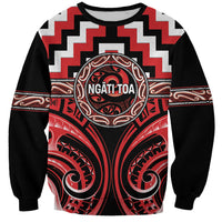 Aotearoa Ngati Toa Personalised Sweatshirt Maori Iwi Poutama Puhoro Tattoo LT14 Unisex Red - Polynesian Pride