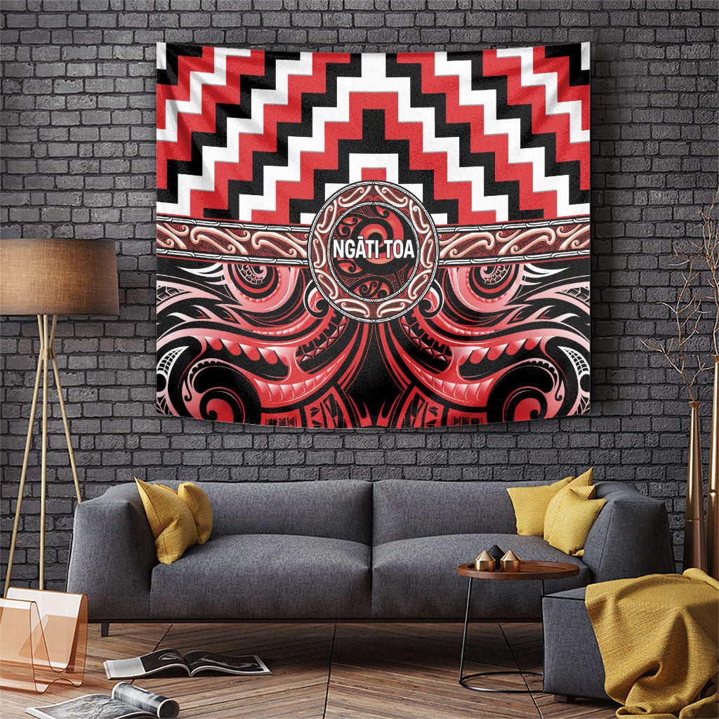 Aotearoa Ngati Toa Tapestry Maori Iwi Poutama Puhoro Tattoo LT14 Red - Polynesian Pride