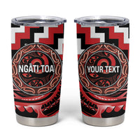 Aotearoa Ngati Toa Personalised Tumbler Cup Maori Iwi Poutama Puhoro Tattoo LT14 Red - Polynesian Pride