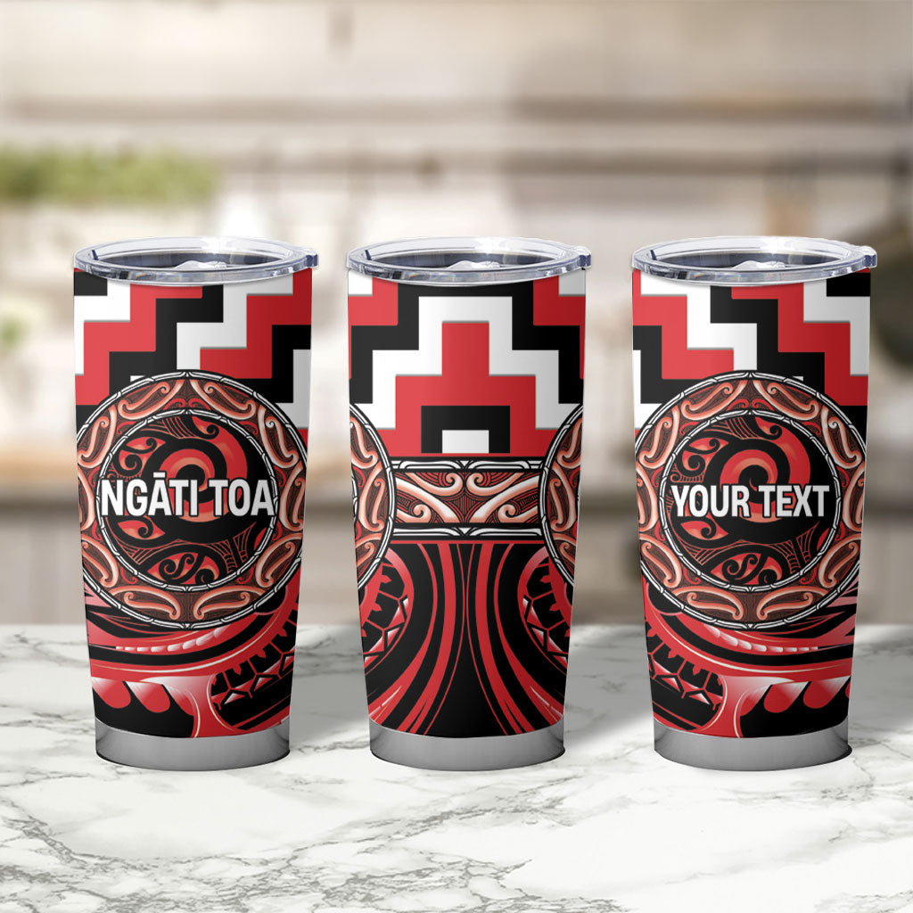 Aotearoa Ngati Toa Personalised Tumbler Cup Maori Iwi Poutama Puhoro Tattoo LT14 - Polynesian Pride