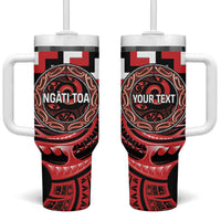Aotearoa Ngati Toa Personalised Tumbler With Handle Maori Iwi Poutama Puhoro Tattoo LT14 One Size: 40 oz Red - Polynesian Pride