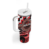 Aotearoa Ngati Toa Personalised Tumbler With Handle Maori Iwi Poutama Puhoro Tattoo LT14 - Polynesian Pride
