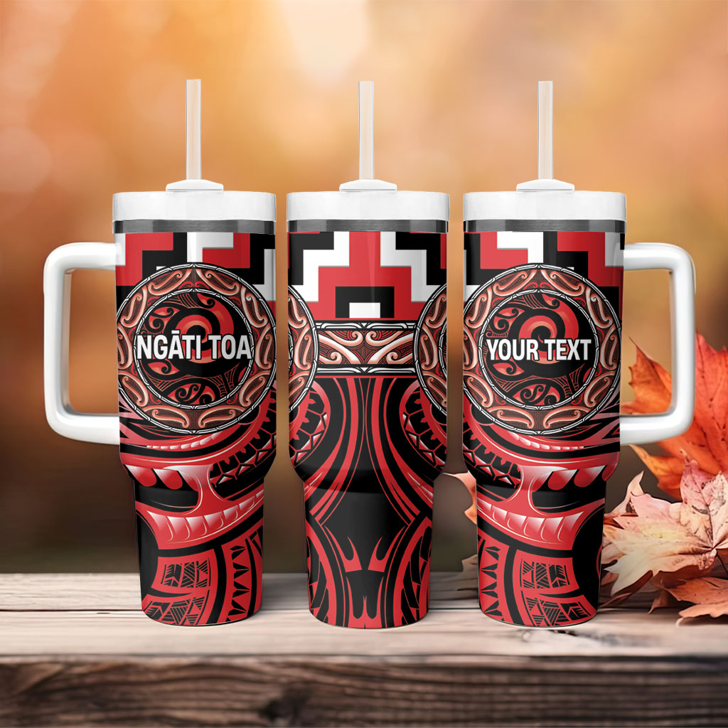 Aotearoa Ngati Toa Personalised Tumbler With Handle Maori Iwi Poutama Puhoro Tattoo LT14 - Polynesian Pride