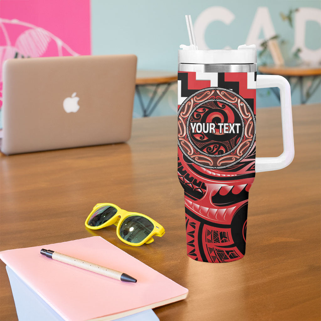 Aotearoa Ngati Toa Personalised Tumbler With Handle Maori Iwi Poutama Puhoro Tattoo LT14 - Polynesian Pride