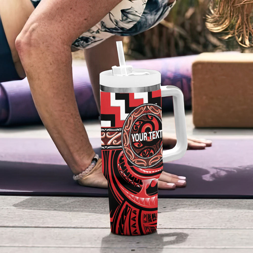 Aotearoa Ngati Toa Personalised Tumbler With Handle Maori Iwi Poutama Puhoro Tattoo LT14 - Polynesian Pride