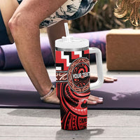 Aotearoa Ngati Toa Personalised Tumbler With Handle Maori Iwi Poutama Puhoro Tattoo LT14 - Polynesian Pride
