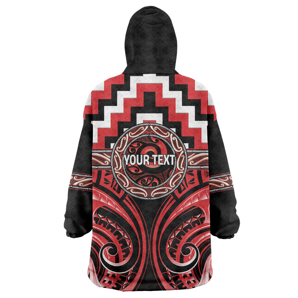Aotearoa Ngati Toa Personalised Wearable Blanket Hoodie Maori Iwi Poutama Puhoro Tattoo LT14 - Polynesian Pride