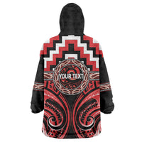 Aotearoa Ngati Toa Personalised Wearable Blanket Hoodie Maori Iwi Poutama Puhoro Tattoo LT14 - Polynesian Pride