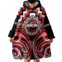 Aotearoa Ngati Toa Personalised Wearable Blanket Hoodie Maori Iwi Poutama Puhoro Tattoo LT14 - Polynesian Pride