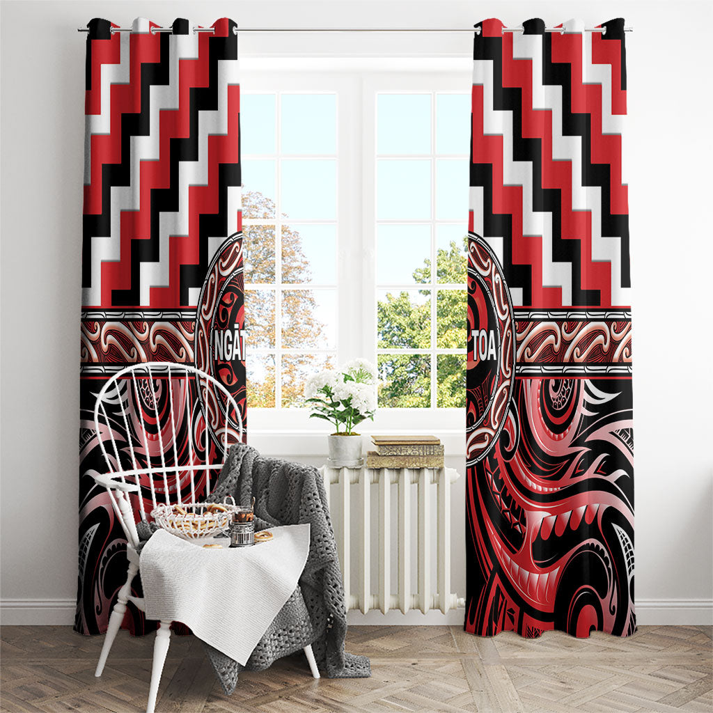 Aotearoa Ngati Toa Window Curtain Maori Iwi Poutama Puhoro Tattoo LT14 - Polynesian Pride