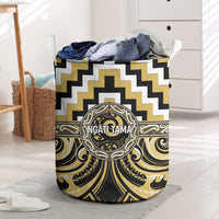 Aotearoa Ngati Tama Laundry Basket Maori Iwi Poutama Puhoro Tattoo LT14 Yellow - Polynesian Pride