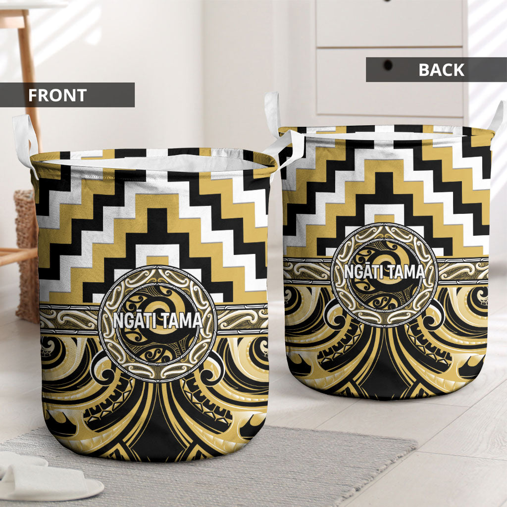 Aotearoa Ngati Tama Laundry Basket Maori Iwi Poutama Puhoro Tattoo LT14 - Polynesian Pride