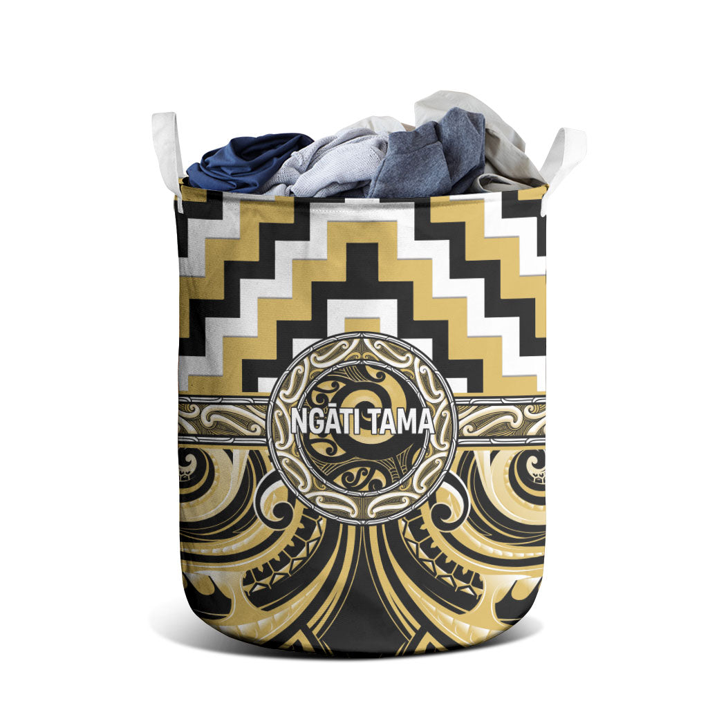 Aotearoa Ngati Tama Laundry Basket Maori Iwi Poutama Puhoro Tattoo LT14 - Polynesian Pride