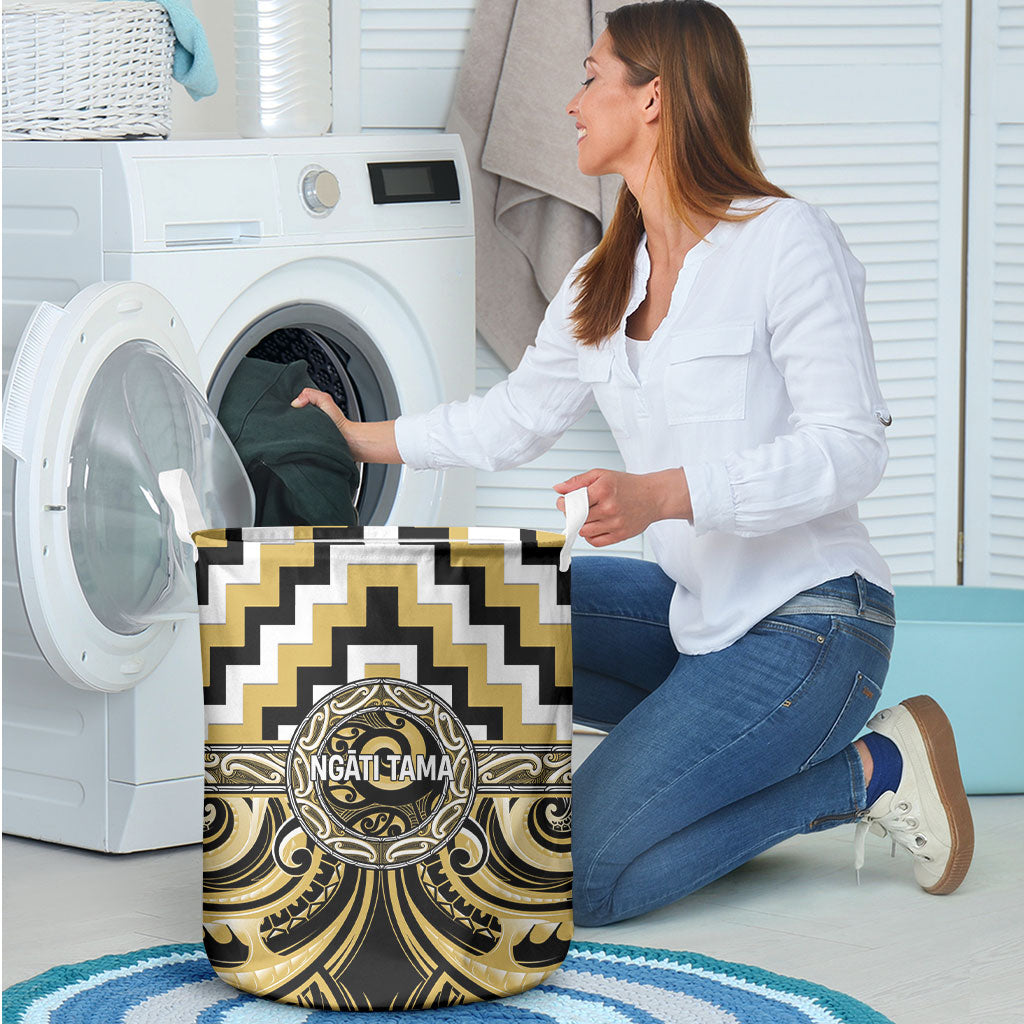 Aotearoa Ngati Tama Laundry Basket Maori Iwi Poutama Puhoro Tattoo LT14 - Polynesian Pride