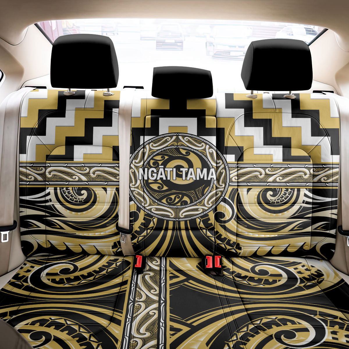 Aotearoa Ngati Tama Back Car Seat Cover Maori Iwi Poutama Puhoro Tattoo LT14 - Polynesian Pride