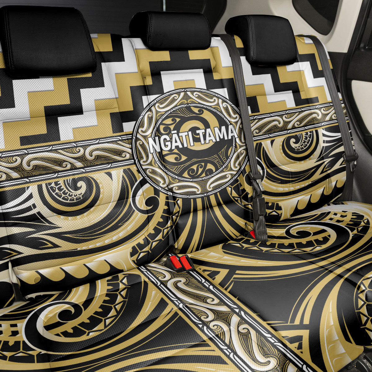 Aotearoa Ngati Tama Back Car Seat Cover Maori Iwi Poutama Puhoro Tattoo LT14 - Polynesian Pride