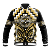 Aotearoa Ngati Tama Personalised Baseball Jacket Maori Iwi Poutama Puhoro Tattoo LT14 Unisex Yellow - Polynesian Pride