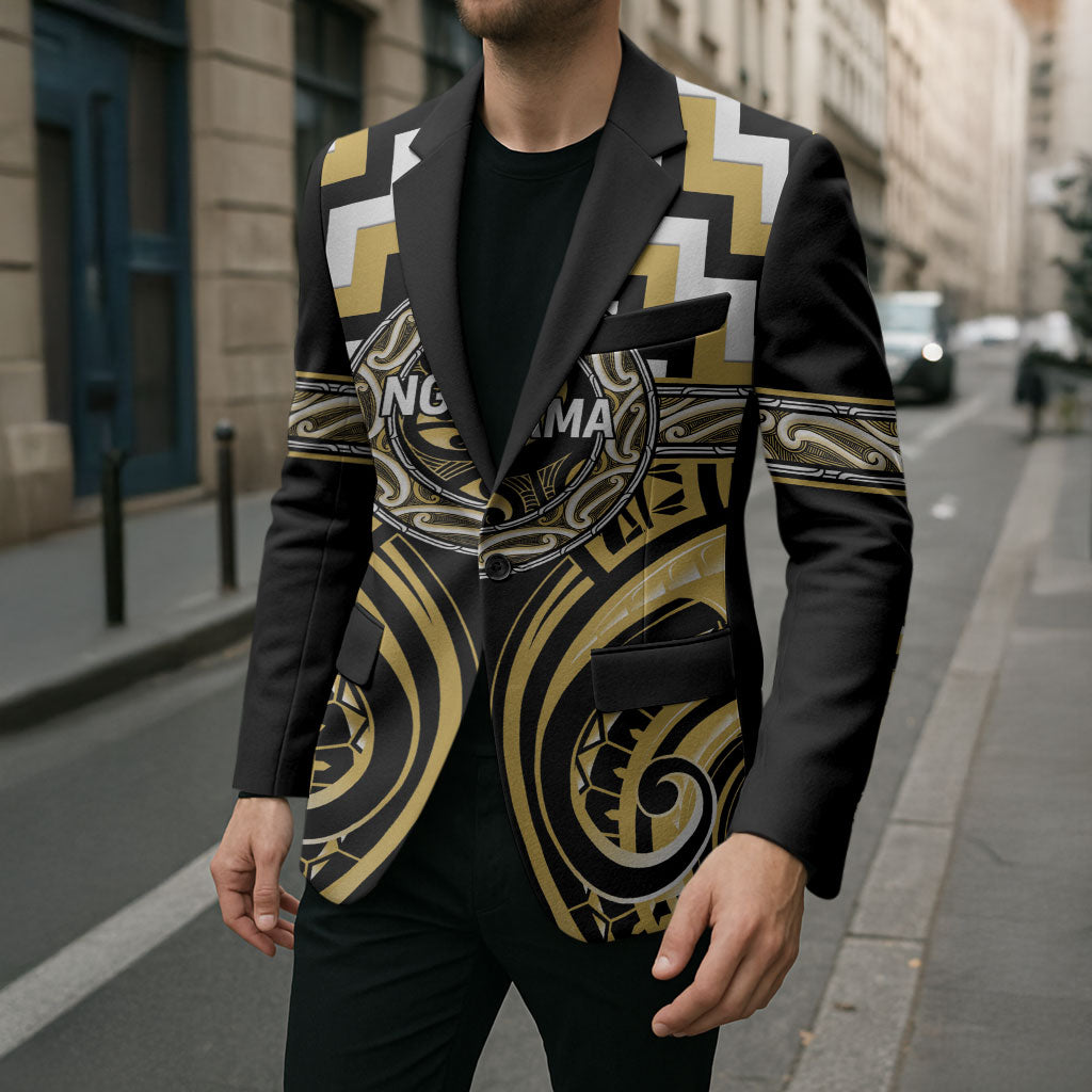 Aotearoa Ngati Tama Personalised Blazer Maori Iwi Poutama Puhoro Tattoo LT14 - Polynesian Pride