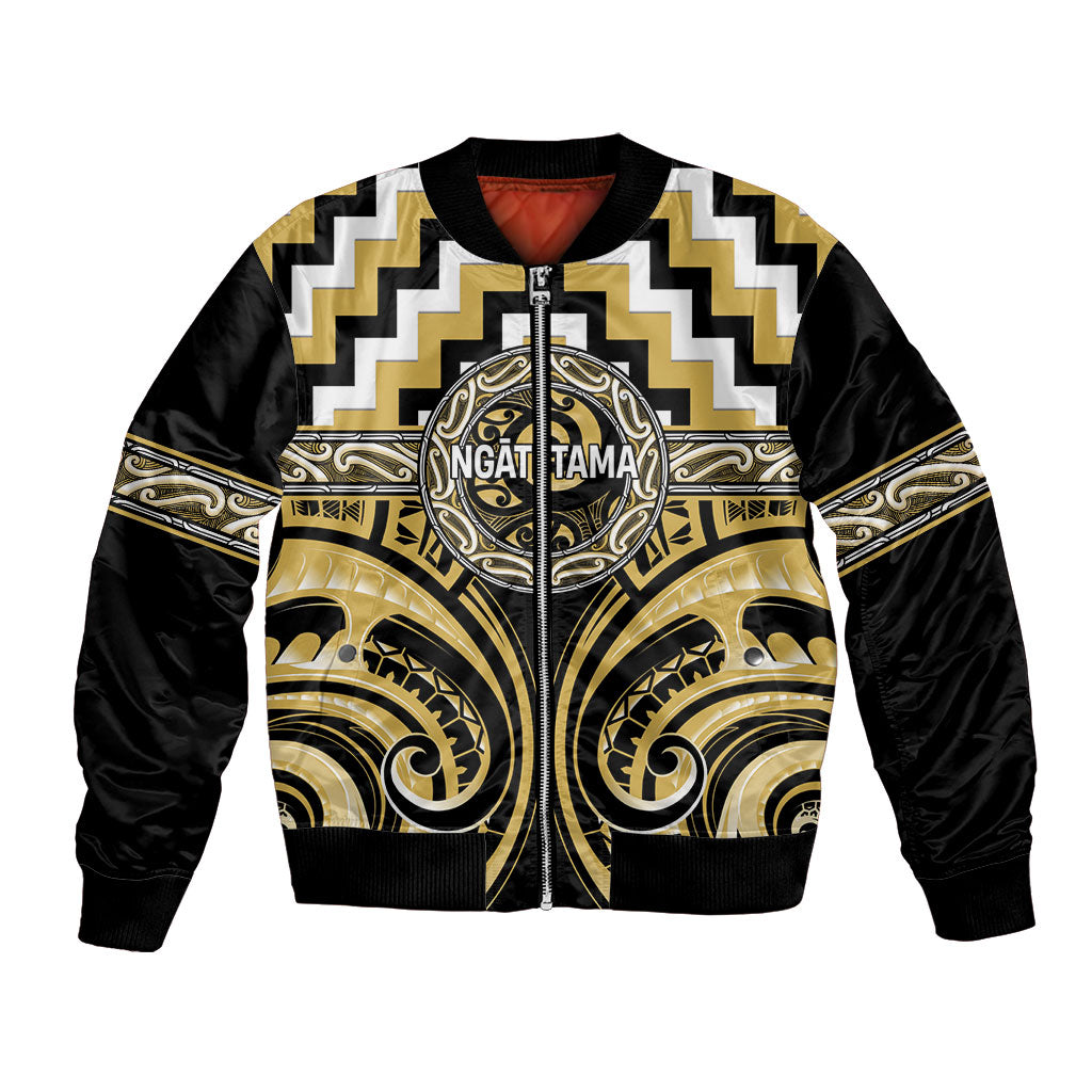 Aotearoa Ngati Tama Personalised Bomber Jacket Maori Iwi Poutama Puhoro Tattoo LT14 Unisex Yellow - Polynesian Pride