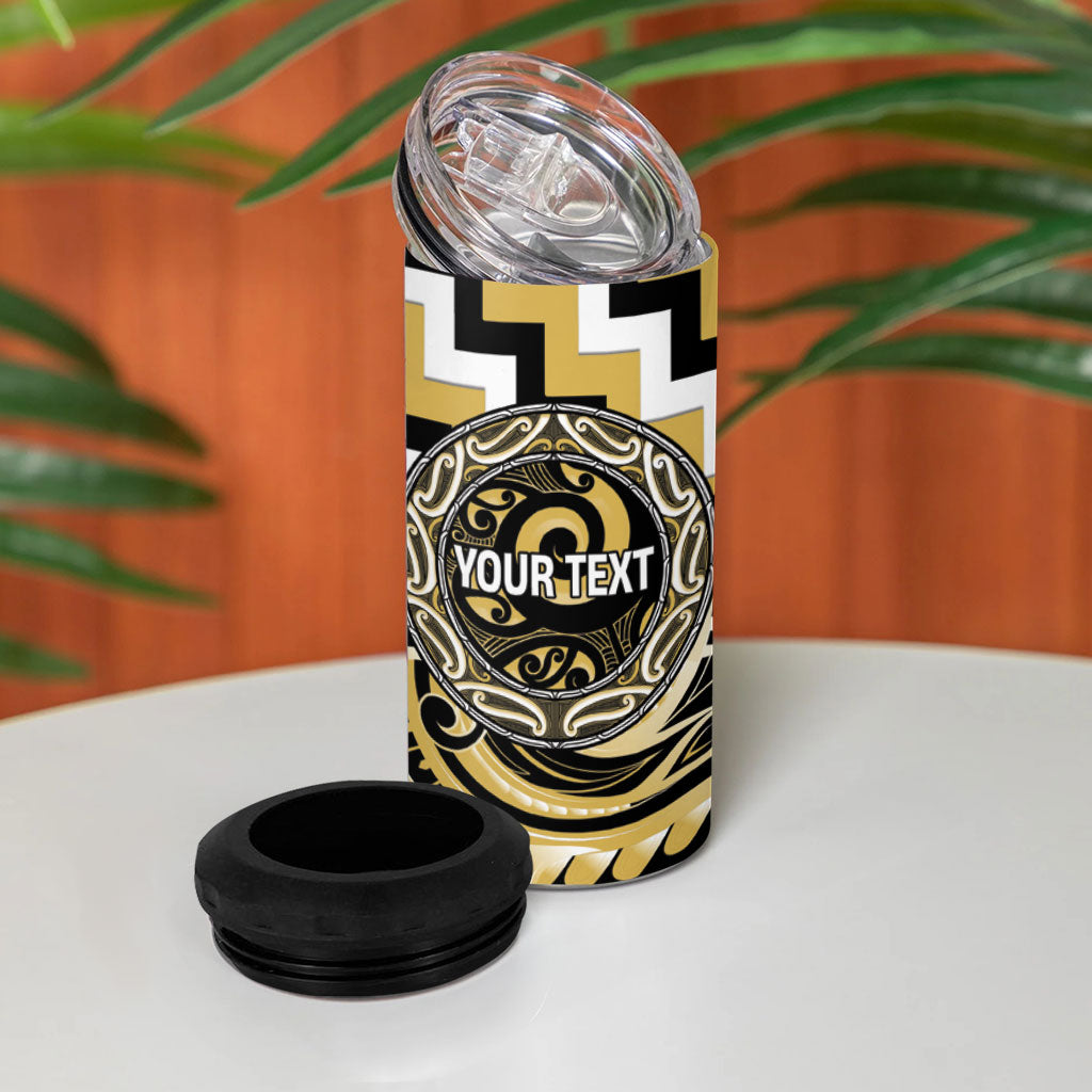 Aotearoa Ngati Tama Personalised 4 in 1 Can Cooler Tumbler Maori Iwi Poutama Puhoro Tattoo LT14 - Polynesian Pride