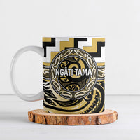 Aotearoa Ngati Tama Personalised Ceramic Mug Maori Iwi Poutama Puhoro Tattoo LT14 Yellow - Polynesian Pride
