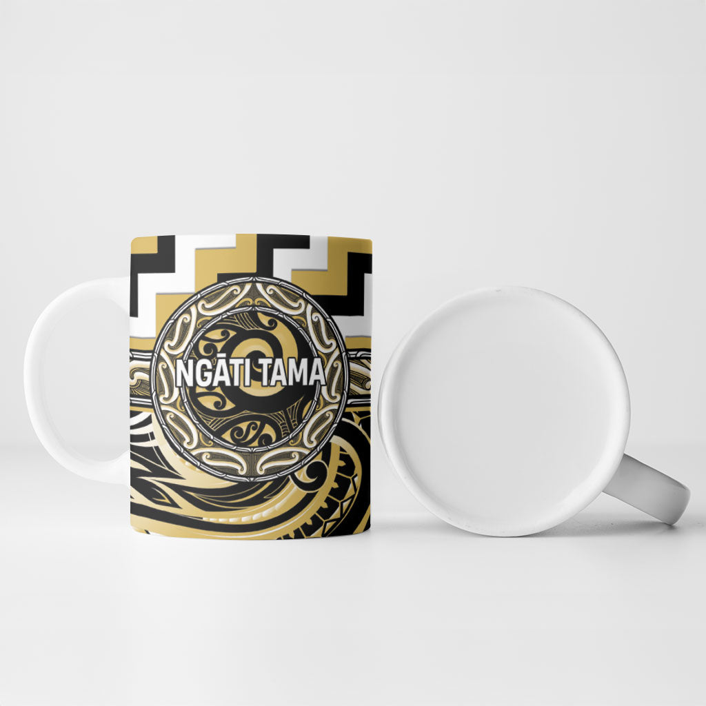 Aotearoa Ngati Tama Personalised Ceramic Mug Maori Iwi Poutama Puhoro Tattoo LT14 - Polynesian Pride