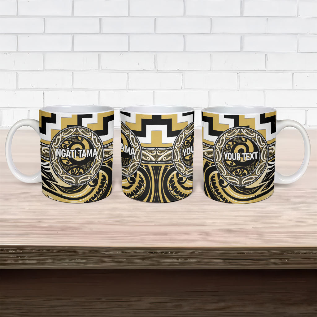 Aotearoa Ngati Tama Personalised Ceramic Mug Maori Iwi Poutama Puhoro Tattoo LT14 - Polynesian Pride