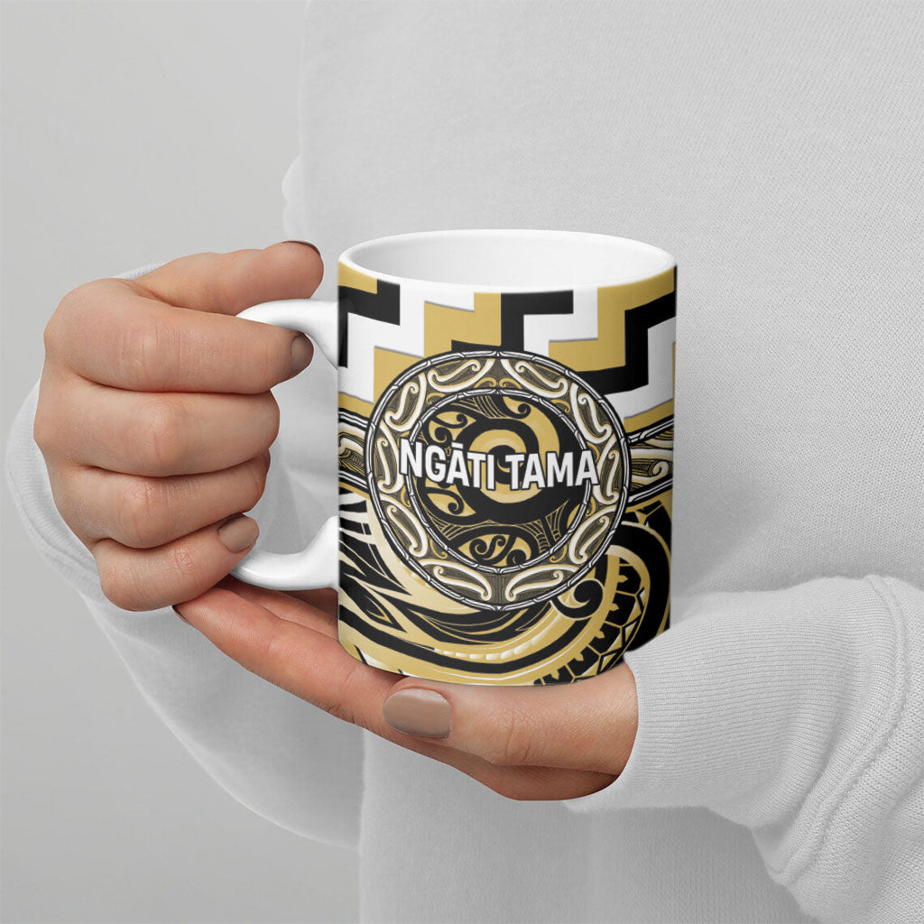 Aotearoa Ngati Tama Personalised Ceramic Mug Maori Iwi Poutama Puhoro Tattoo LT14 - Polynesian Pride