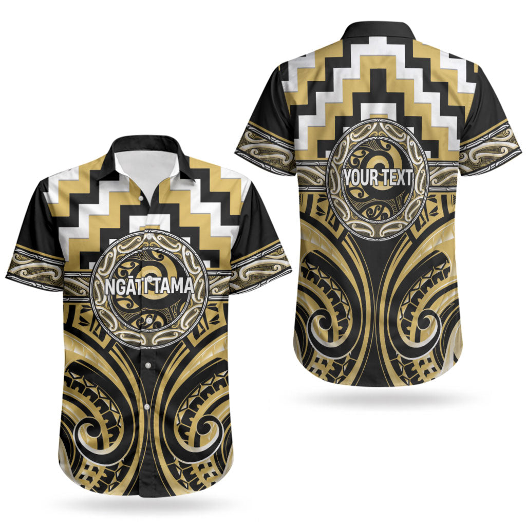Aotearoa Ngati Tama Personalised Couples Matching Off Shoulder Maxi Dress and Hawaiian Shirt Maori Iwi Poutama Puhoro Tattoo LT14 - Polynesian Pride