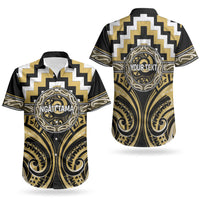 Aotearoa Ngati Tama Personalised Couples Matching Off Shoulder Maxi Dress and Hawaiian Shirt Maori Iwi Poutama Puhoro Tattoo LT14 - Polynesian Pride