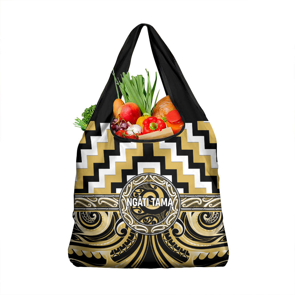 Aotearoa Ngati Tama Grocery Bag Maori Iwi Poutama Puhoro Tattoo LT14 1-pack One Size Yellow - Polynesian Pride