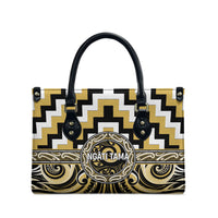 Aotearoa Ngati Tama Leather Bag Maori Iwi Poutama Puhoro Tattoo LT14 - Polynesian Pride