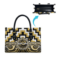 Aotearoa Ngati Tama Leather Bag Maori Iwi Poutama Puhoro Tattoo LT14 - Polynesian Pride