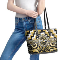 Aotearoa Ngati Tama Leather Tote Bag Maori Iwi Poutama Puhoro Tattoo LT14 - Polynesian Pride