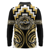 Aotearoa Ngati Tama Personalised Long Sleeve Polo Shirt Maori Iwi Poutama Puhoro Tattoo LT14 - Polynesian Pride